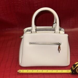 DKNY White Satchel Sophisticated Leather Design